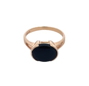 Vintage Onyx Ring in 14K Yellow Gold