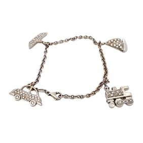 Diamond Charm Bracelet in 18K White Gold