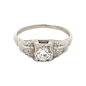 Estate Vintage Diamond Ring in 18K White Gold