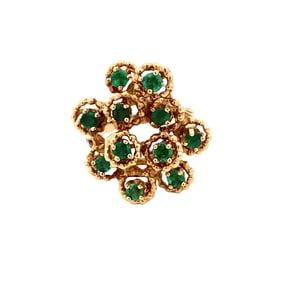 Emerald Cluster Ring in 14K Yellow Gold