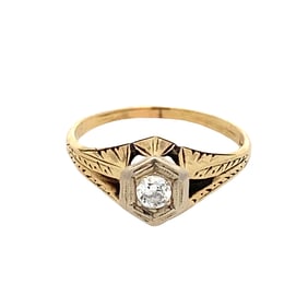 Estate Vintage Diamond Ring in 14K Yellow Gold
