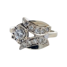 Estate Diamond Ring in 14K White Gold