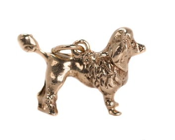 1950s Poodle Dog Charm/Pendant in 14 Karat Yellow Gold