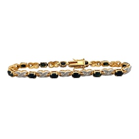 Sterling Silver Vermeil Sapphire Tennis Bracelet