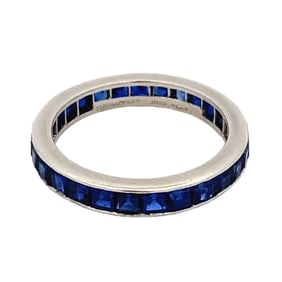 Estate Platinum Tiffany and Co. Sapphire Eternity Band