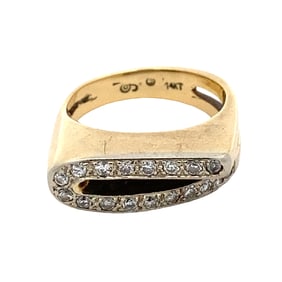 14K Yellow Gold Ring with Diamond