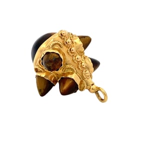 Tigers Eye Sputnik Pendant in 14K Yellow Gold