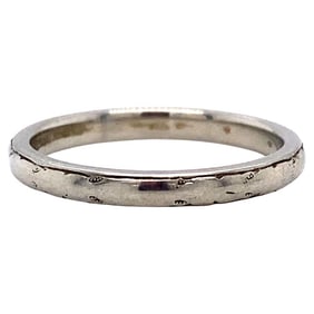 1920s Orange Blossom Art Deco Wedding Band in 18K White Gold