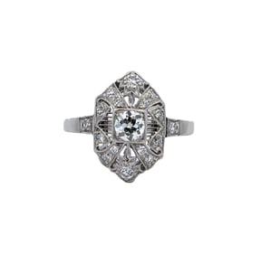 Platinum Art Deco Style Diamond Ring