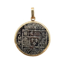 Cross Coin Pendant in 14K Yellow Gold
