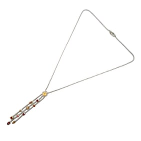 David Yurman Multi-Gemstone Confetti Lavalier Pendant Necklace in Sterling Silver