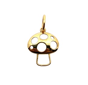 Vintage Mushroom Pendant in 14K Yellow Gold