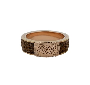 Antique Braided Hair Band Ring in 14K Yellow Gold