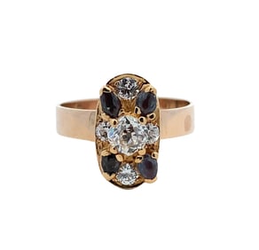 Natural Alexandrite and Diamond Ring in 18K Gold