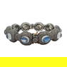 Moonstone and Diamond Pave Hinged Cuff Bracelet in Sterling Silver