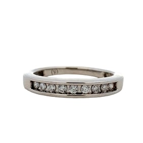 Channel Set Diamond Band in 14K White Gold