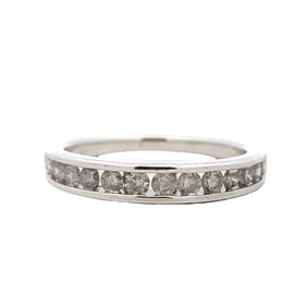 Vintage Diamond Half Eternity Band in Sterling Silver