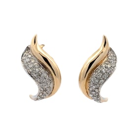 Estate Diamond Earrings in 14K Yellow Gold