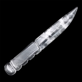 Estate Large Carved Rock Crystal Dagger