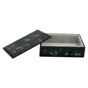 Carved Ruby in Zoisite and Marble Box