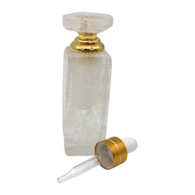 Estate Carved Rock Crystal Perfume Bottle