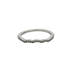 Diamond Curved Wedding Band in Platinum