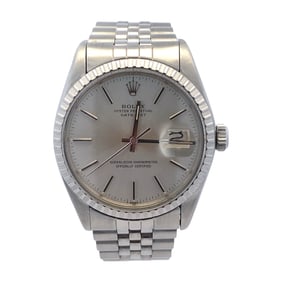 Circa 1970s Rolex Mens Oyster Perpetual DateJust Stainless Steel Watch
