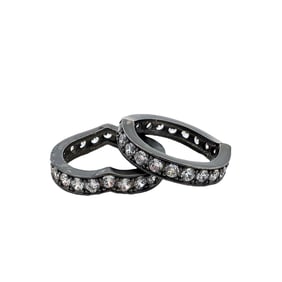 Freida Rothman Set of 2 Stacking Ring with Cubic Zirconia in Sterling Silver