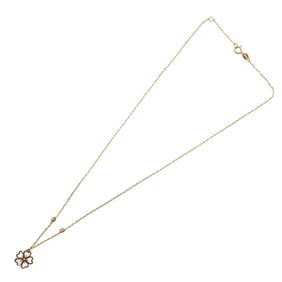 18K Yellow Gold Fashion Necklace with Flower Pendant