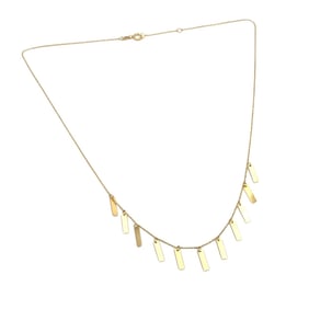 18K Yellow Gold Small Rectangles Fashion Necklace