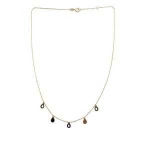 18K Yellow Gold Small Drops Fashion Necklace