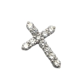 Diamond Cross Pendant in 14K White Gold