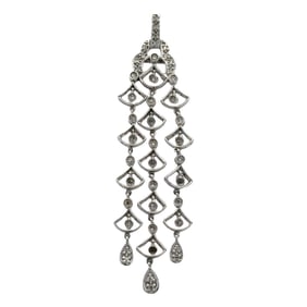 1.00 Carat Diamond Chandelier Pendant in 14 Karat White Gold