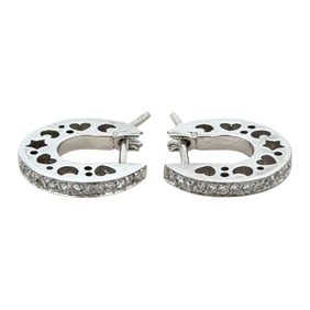 18K White Gold Diamond Hoop Earrings