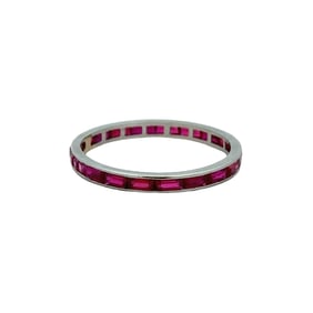 1940s 0.40 Carat Ruby Eternity Band Ring in Platinum
