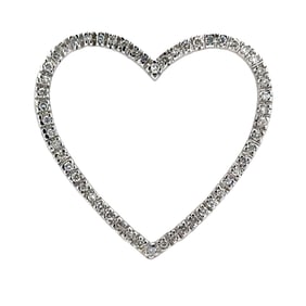 14K White Gold Diamond Heart Pendant