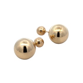 Italian 14K Yellow Gold Ball Stud Earrings