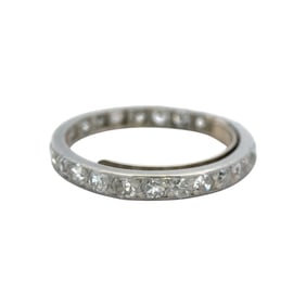 Circa 1920s Art Deco Diamond Eternity Band in 14K White Gold