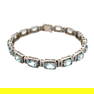 Vintage 14K White Gold Aquamarine & Sapphire Bracelet
