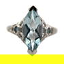 Marquise Aquamarine and Topaz Ring, 14K White Gold