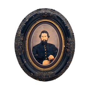 Civil War Soldier Painting with Photo