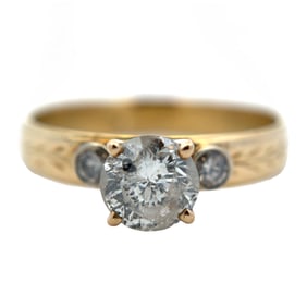 Estate Diamond Engagement Ring in 18K Gold