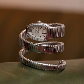 Bvlgari Serpenti Tubogas Stainless Steel & Diamond Double Twist Watch
