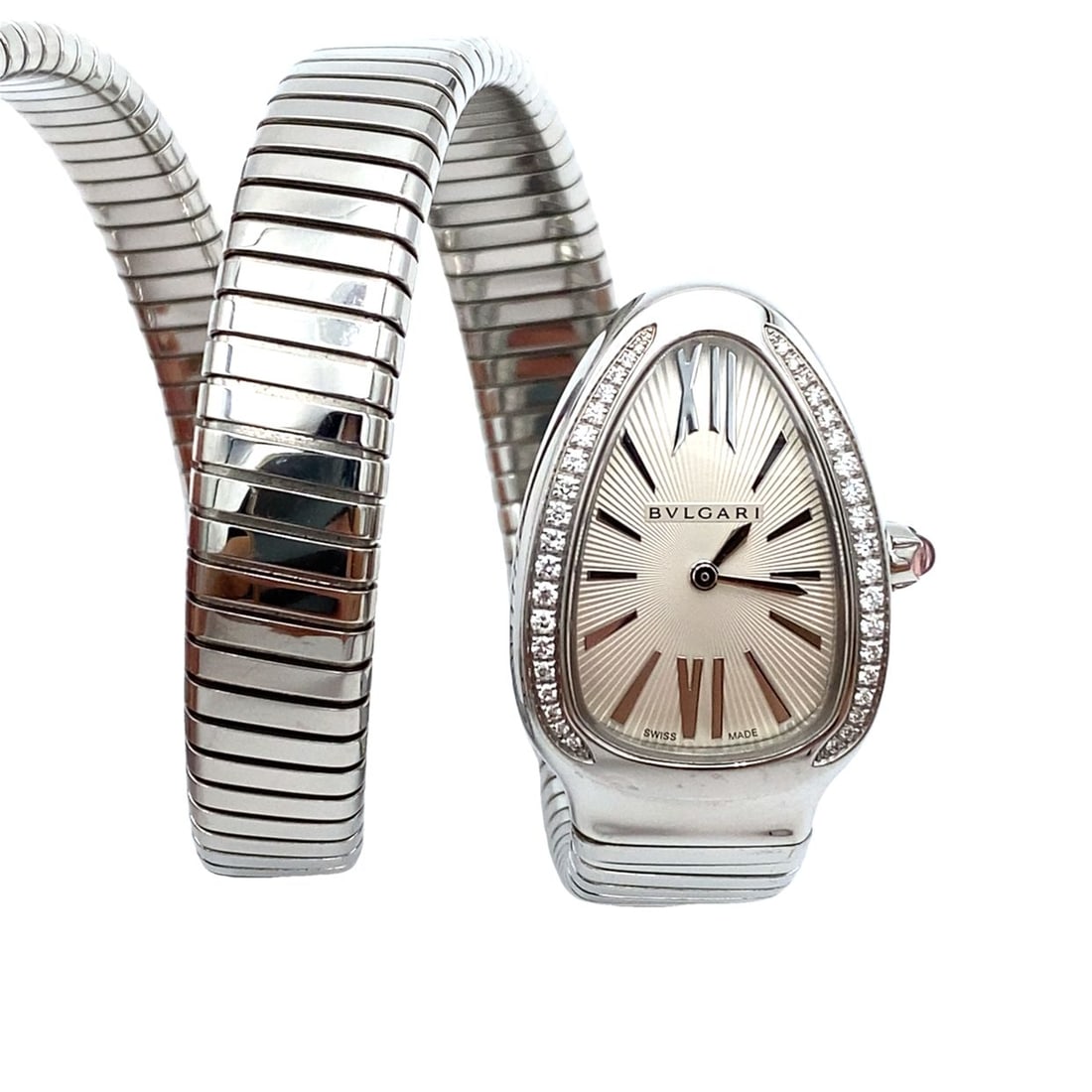 Bvlgari Serpenti Tubogas Stainless Steel & Diamond Double Twist Watch (1 of 9)