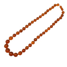 Vintage Russian Amber Beaded Necklace