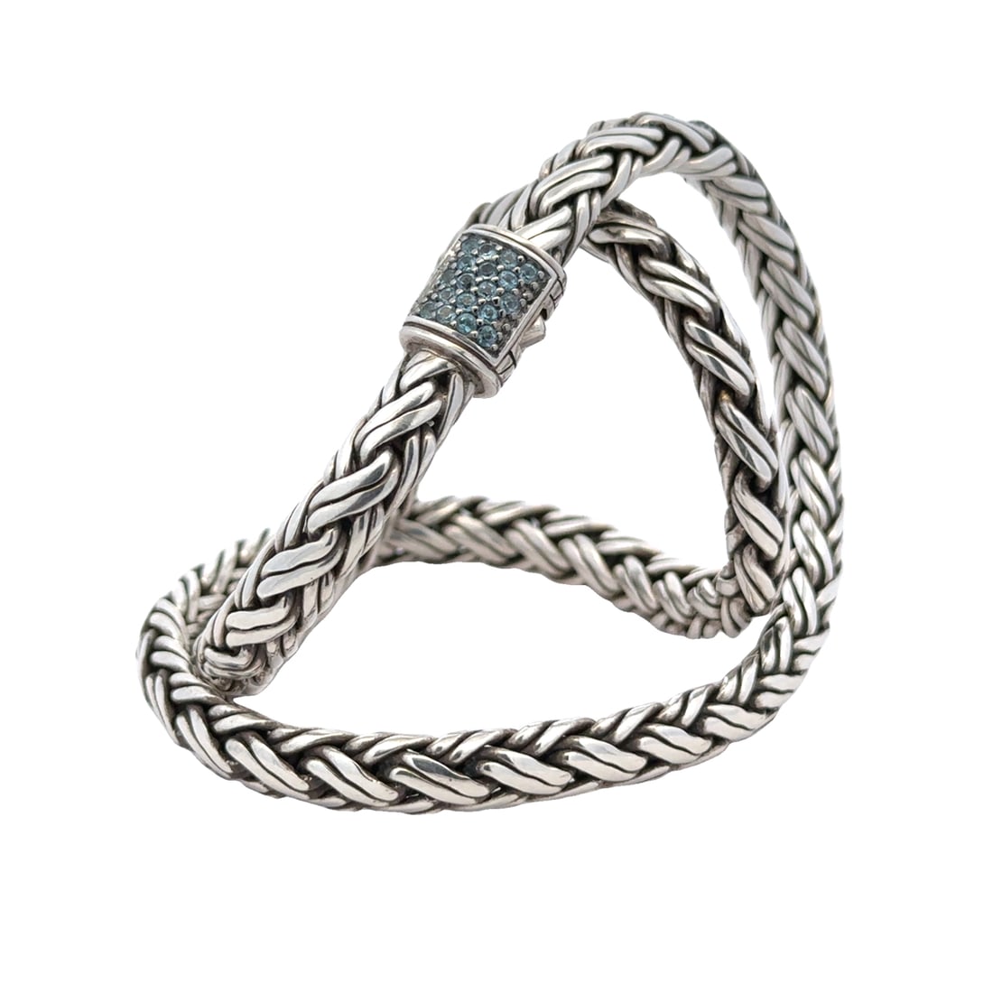 John Hardy Blue Topaz Wheat Chain in Sterling Silver (1 of 5)