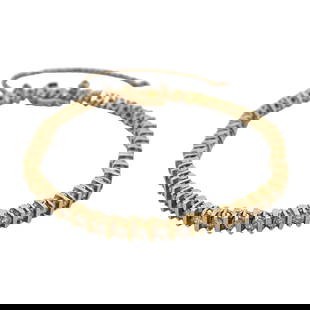 Diamond Tennis Bracelet in 14K Yellow Gold: Metal type: 14k Yellow gold, Gemstone: 1.0cttw SI diamond, Design: Tennis bracelet, Important: Missing stone, the safety chain needs to be repaired, Measurement: 7" Length, Weight: 13.6 g. Sold as is