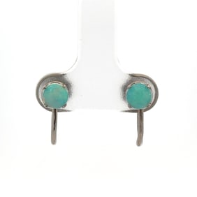 1940s 1.00 Carat Opal and 14K Gold Screw Back Earrings