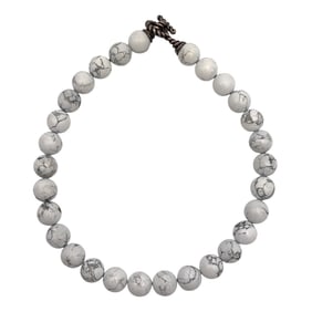 Tiffany & Co. White Howlite Bead and Sterling Silver Princess Necklace