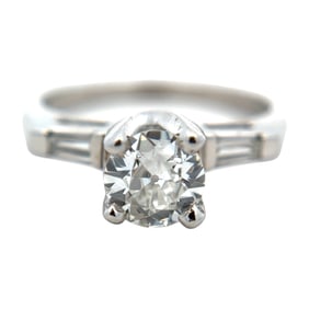 Estate Old European Cut Diamond Ring in Platinum